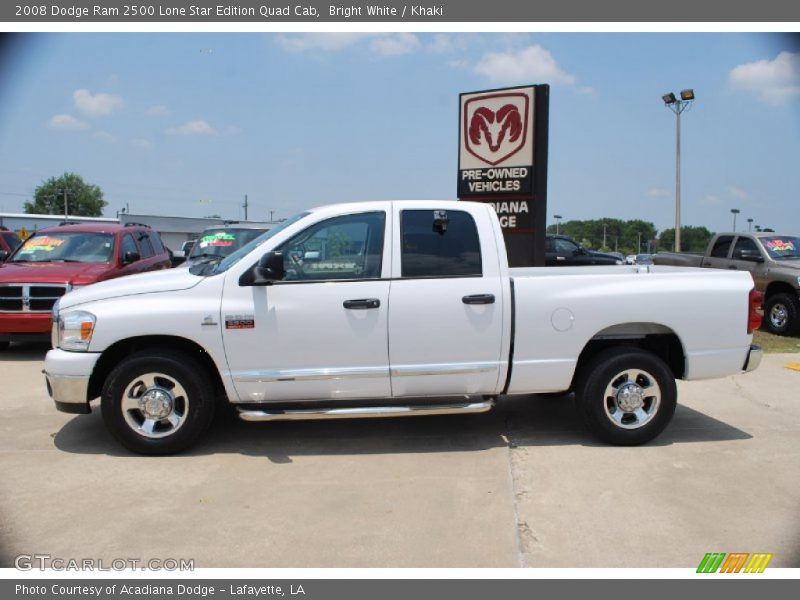 Bright White / Khaki 2008 Dodge Ram 2500 Lone Star Edition Quad Cab