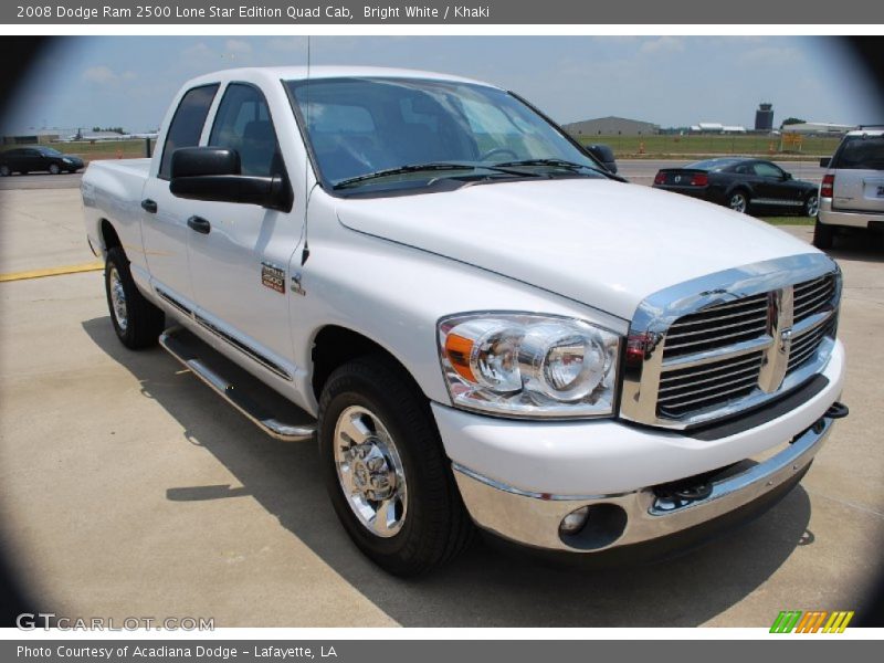 Bright White / Khaki 2008 Dodge Ram 2500 Lone Star Edition Quad Cab