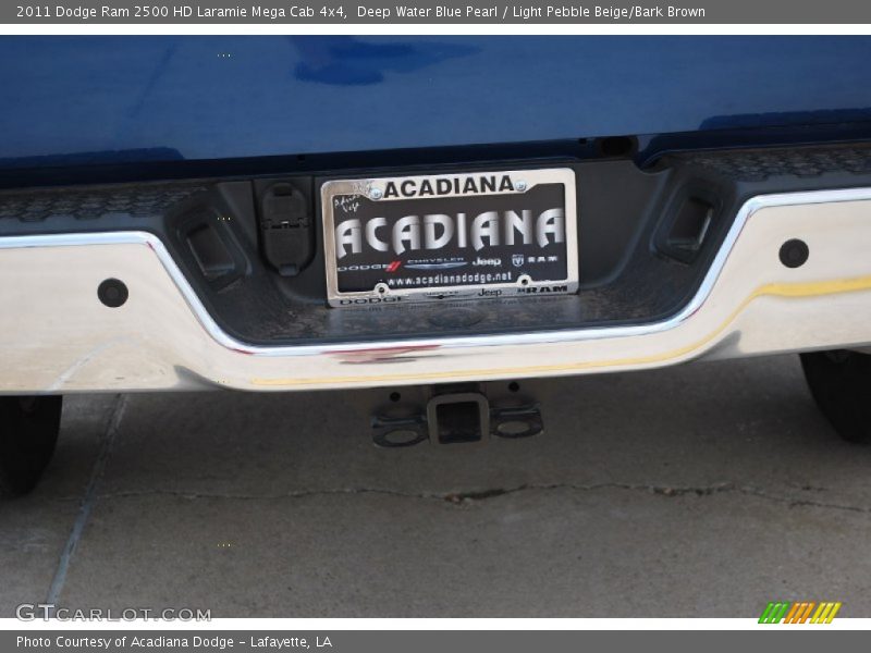 Deep Water Blue Pearl / Light Pebble Beige/Bark Brown 2011 Dodge Ram 2500 HD Laramie Mega Cab 4x4