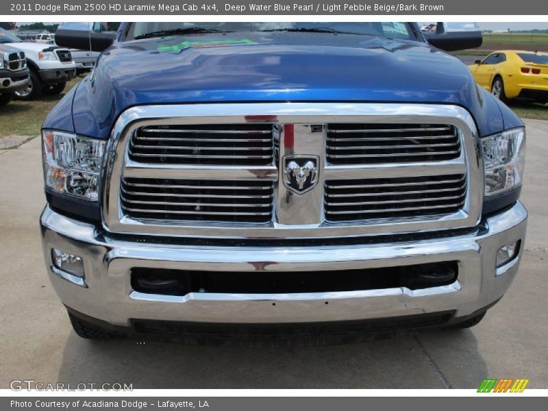 Deep Water Blue Pearl / Light Pebble Beige/Bark Brown 2011 Dodge Ram 2500 HD Laramie Mega Cab 4x4