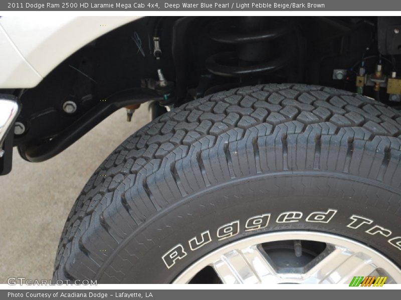 Deep Water Blue Pearl / Light Pebble Beige/Bark Brown 2011 Dodge Ram 2500 HD Laramie Mega Cab 4x4