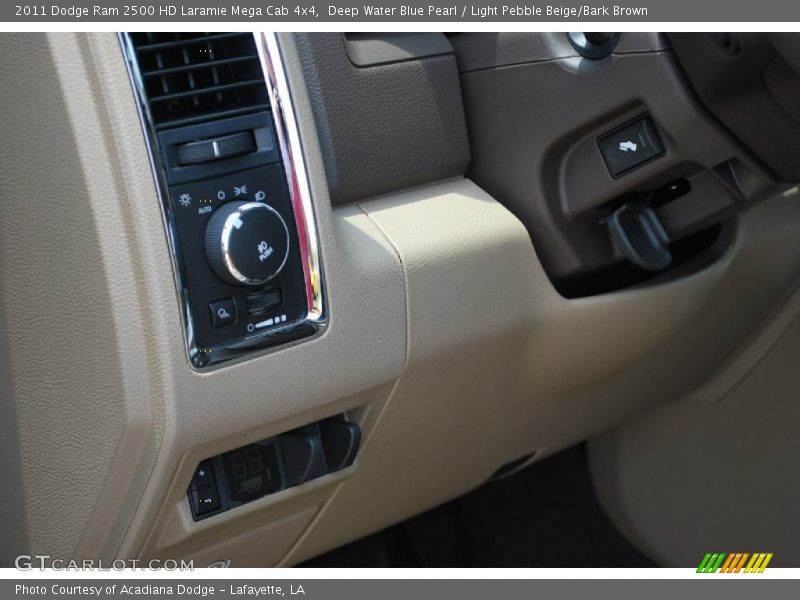 Deep Water Blue Pearl / Light Pebble Beige/Bark Brown 2011 Dodge Ram 2500 HD Laramie Mega Cab 4x4