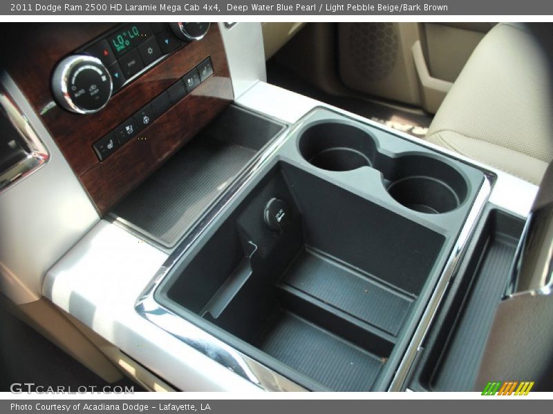 Deep Water Blue Pearl / Light Pebble Beige/Bark Brown 2011 Dodge Ram 2500 HD Laramie Mega Cab 4x4