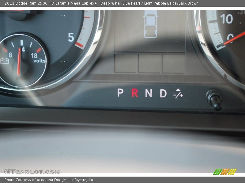 Deep Water Blue Pearl / Light Pebble Beige/Bark Brown 2011 Dodge Ram 2500 HD Laramie Mega Cab 4x4