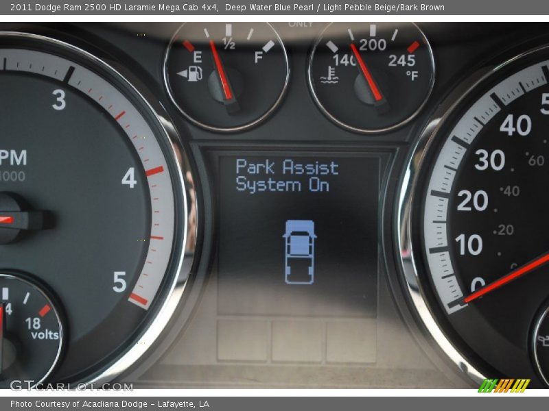 Deep Water Blue Pearl / Light Pebble Beige/Bark Brown 2011 Dodge Ram 2500 HD Laramie Mega Cab 4x4