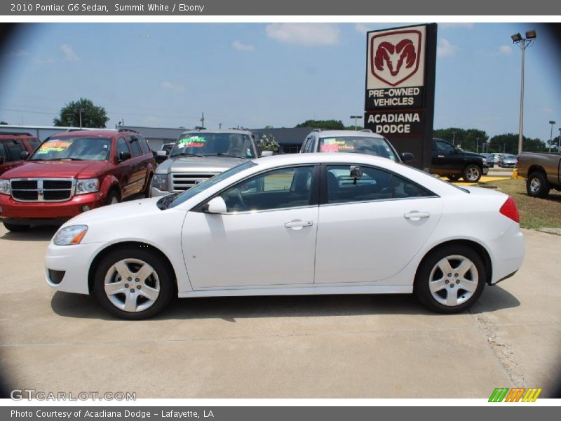 Summit White / Ebony 2010 Pontiac G6 Sedan