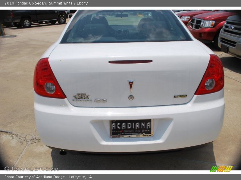 Summit White / Ebony 2010 Pontiac G6 Sedan