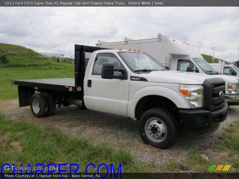 Oxford White / Steel 2011 Ford F350 Super Duty XL Regular Cab 4x4 Chassis Stake Truck