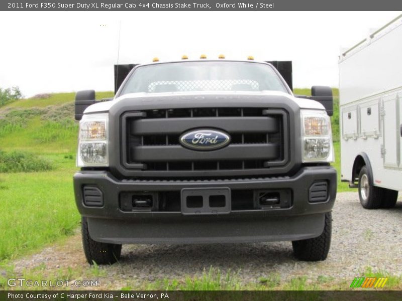 Oxford White / Steel 2011 Ford F350 Super Duty XL Regular Cab 4x4 Chassis Stake Truck
