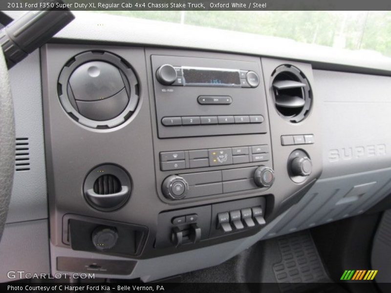 Oxford White / Steel 2011 Ford F350 Super Duty XL Regular Cab 4x4 Chassis Stake Truck