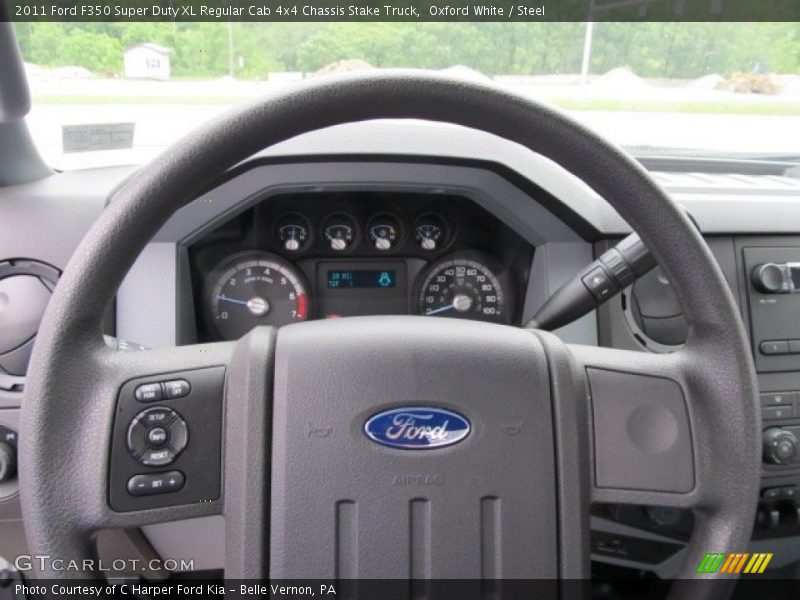 Oxford White / Steel 2011 Ford F350 Super Duty XL Regular Cab 4x4 Chassis Stake Truck