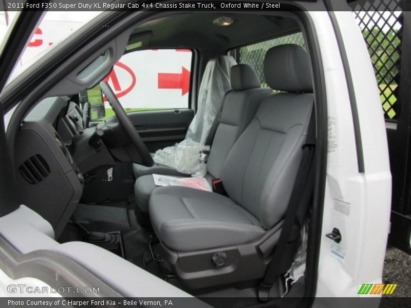  2011 F350 Super Duty XL Regular Cab 4x4 Chassis Stake Truck Steel Interior