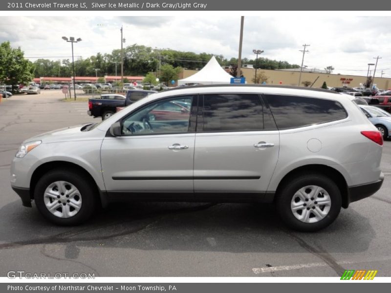 Silver Ice Metallic / Dark Gray/Light Gray 2011 Chevrolet Traverse LS