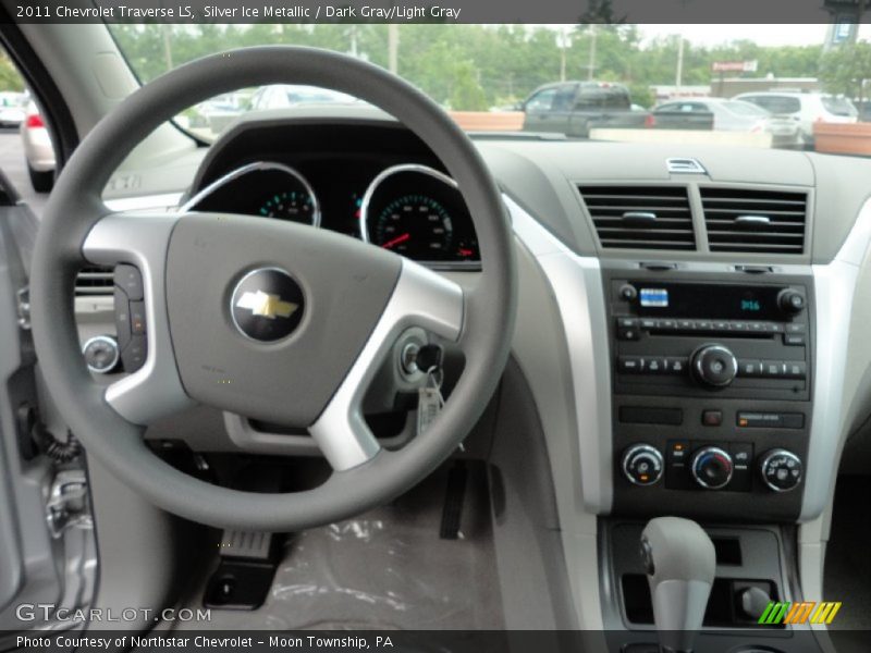 Silver Ice Metallic / Dark Gray/Light Gray 2011 Chevrolet Traverse LS