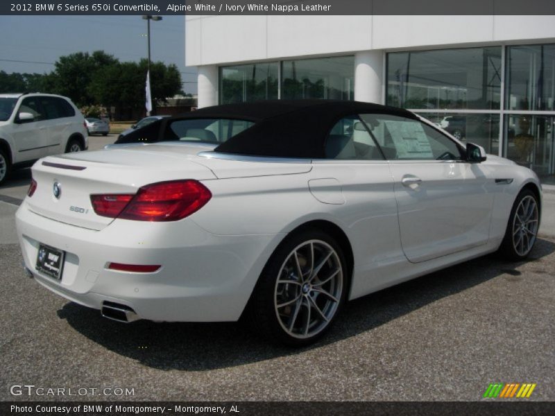 Alpine White / Ivory White Nappa Leather 2012 BMW 6 Series 650i Convertible
