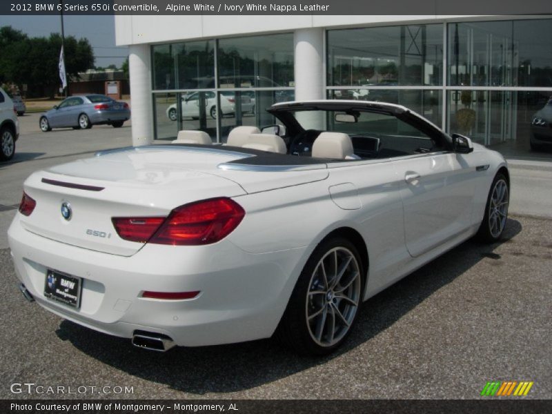 Alpine White / Ivory White Nappa Leather 2012 BMW 6 Series 650i Convertible
