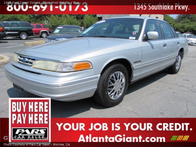 Silver Frost Metallic / Blue 1995 Ford Crown Victoria