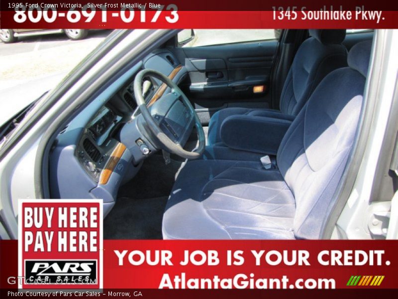 Silver Frost Metallic / Blue 1995 Ford Crown Victoria