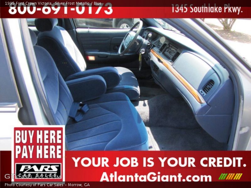 Silver Frost Metallic / Blue 1995 Ford Crown Victoria