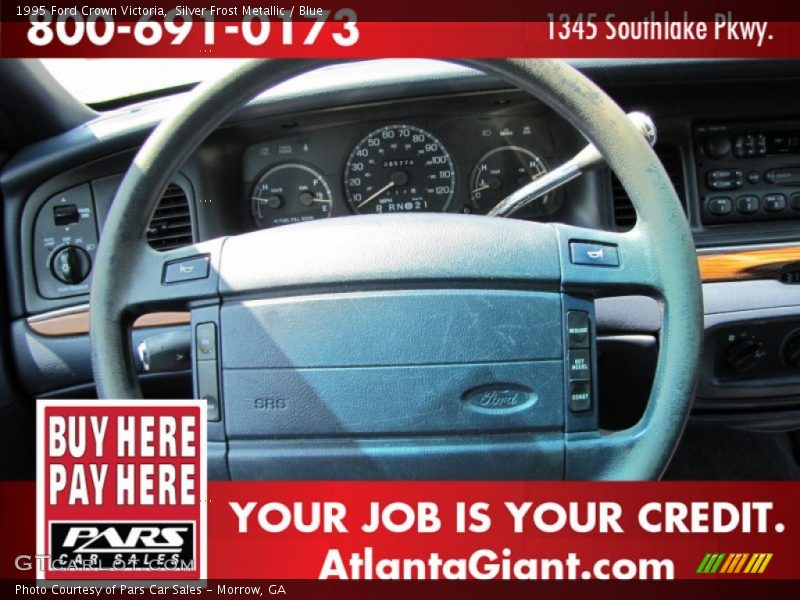 Silver Frost Metallic / Blue 1995 Ford Crown Victoria