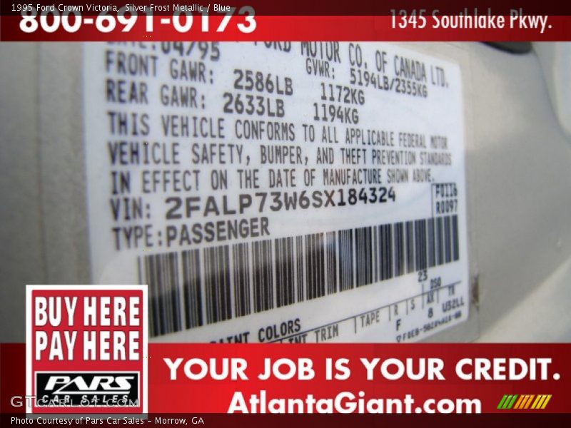Silver Frost Metallic / Blue 1995 Ford Crown Victoria