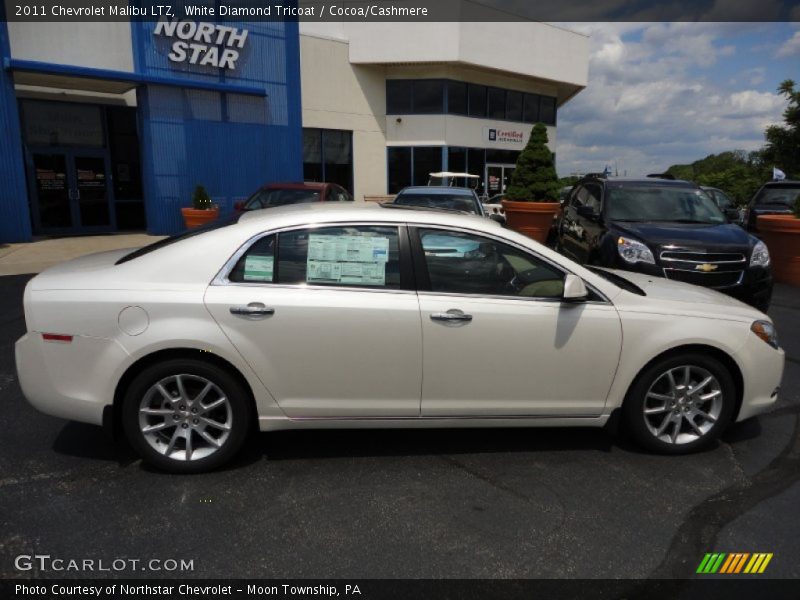 White Diamond Tricoat / Cocoa/Cashmere 2011 Chevrolet Malibu LTZ