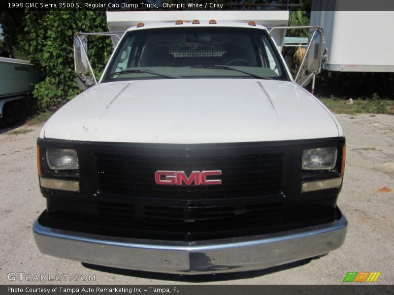 Olympic White / Gray 1998 GMC Sierra 3500 SL Regular Cab Dump Truck