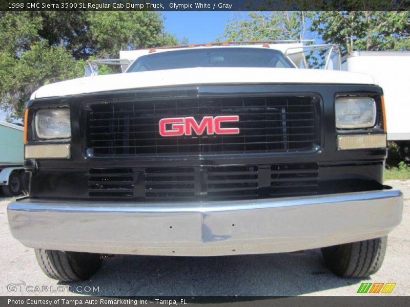 Olympic White / Gray 1998 GMC Sierra 3500 SL Regular Cab Dump Truck