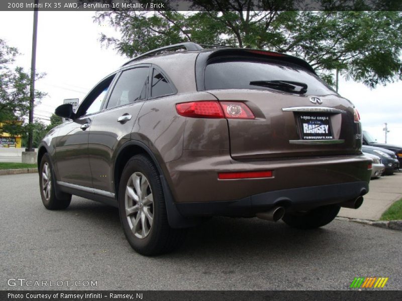 Beryllium 16 Metallic / Brick 2008 Infiniti FX 35 AWD