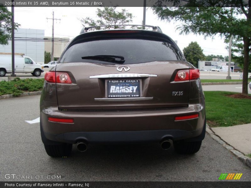 Beryllium 16 Metallic / Brick 2008 Infiniti FX 35 AWD
