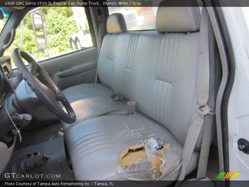 Olympic White / Gray 1998 GMC Sierra 3500 SL Regular Cab Dump Truck