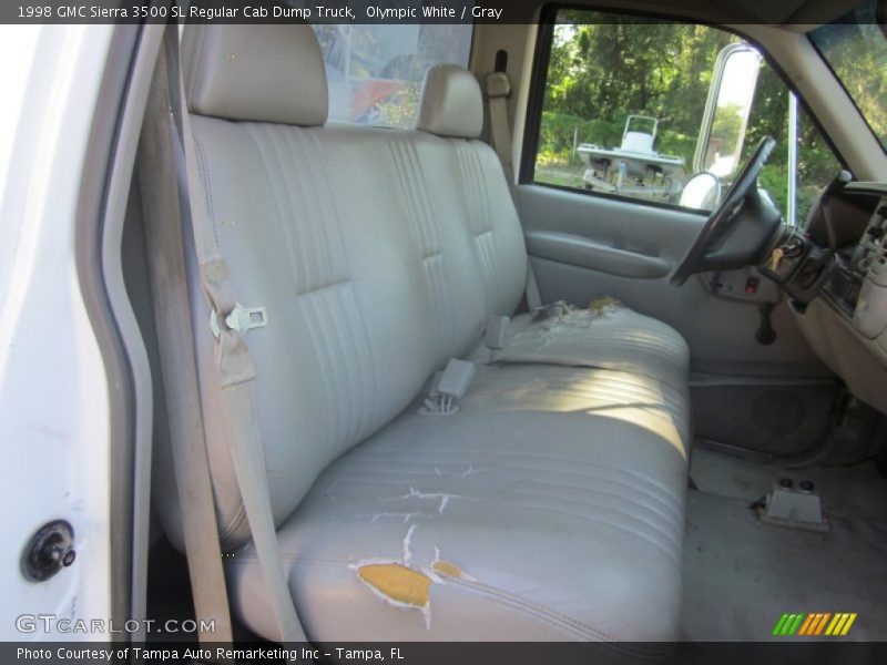 Olympic White / Gray 1998 GMC Sierra 3500 SL Regular Cab Dump Truck