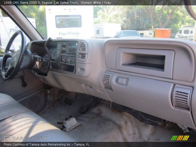 Olympic White / Gray 1998 GMC Sierra 3500 SL Regular Cab Dump Truck