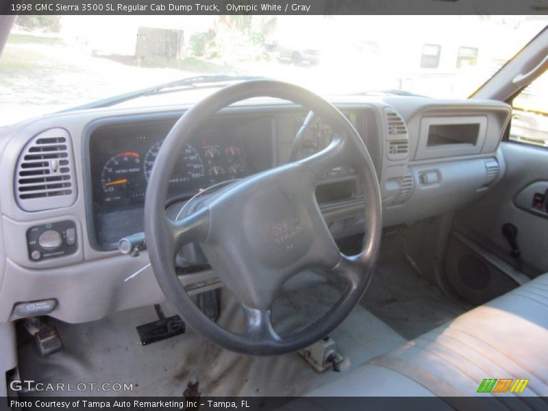 Olympic White / Gray 1998 GMC Sierra 3500 SL Regular Cab Dump Truck