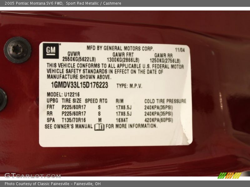 Sport Red Metallic / Cashmere 2005 Pontiac Montana SV6 FWD