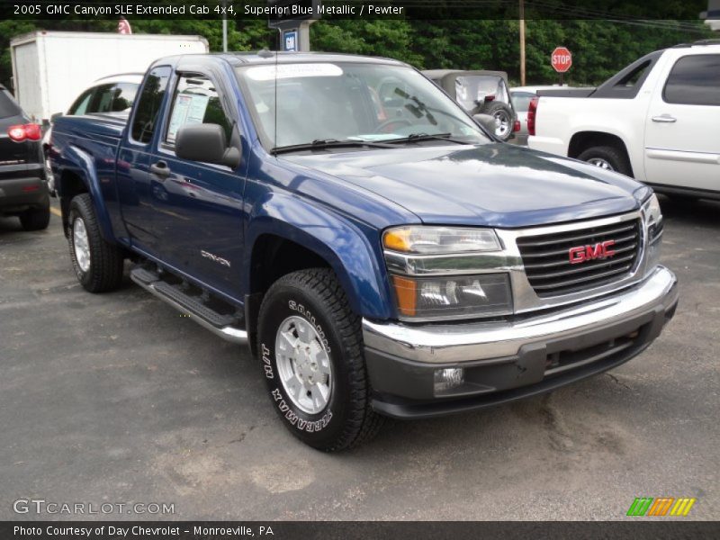 Superior Blue Metallic / Pewter 2005 GMC Canyon SLE Extended Cab 4x4
