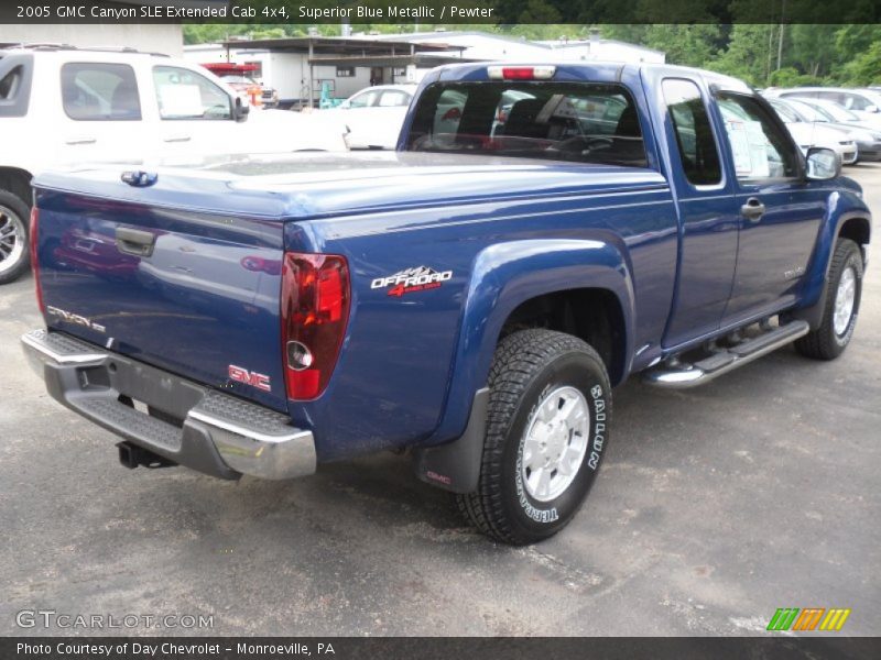 Superior Blue Metallic / Pewter 2005 GMC Canyon SLE Extended Cab 4x4