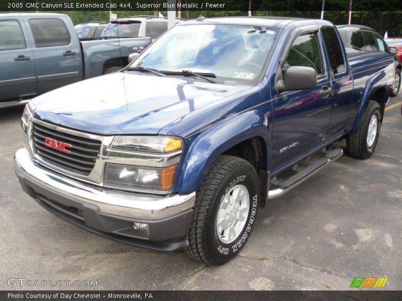 Superior Blue Metallic / Pewter 2005 GMC Canyon SLE Extended Cab 4x4