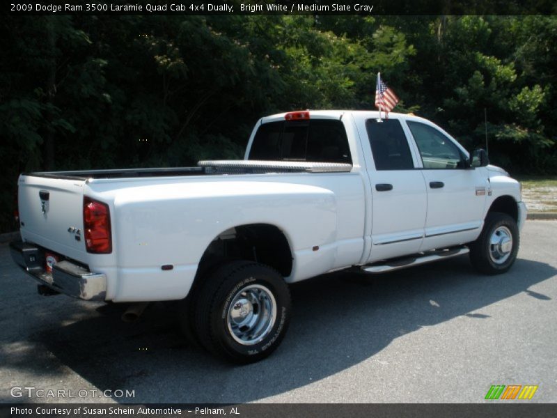 Bright White / Medium Slate Gray 2009 Dodge Ram 3500 Laramie Quad Cab 4x4 Dually