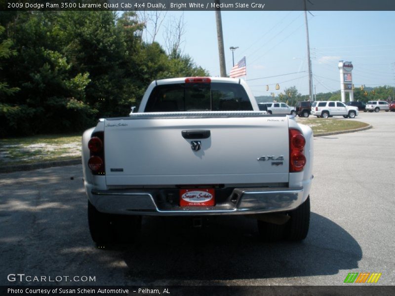 Bright White / Medium Slate Gray 2009 Dodge Ram 3500 Laramie Quad Cab 4x4 Dually