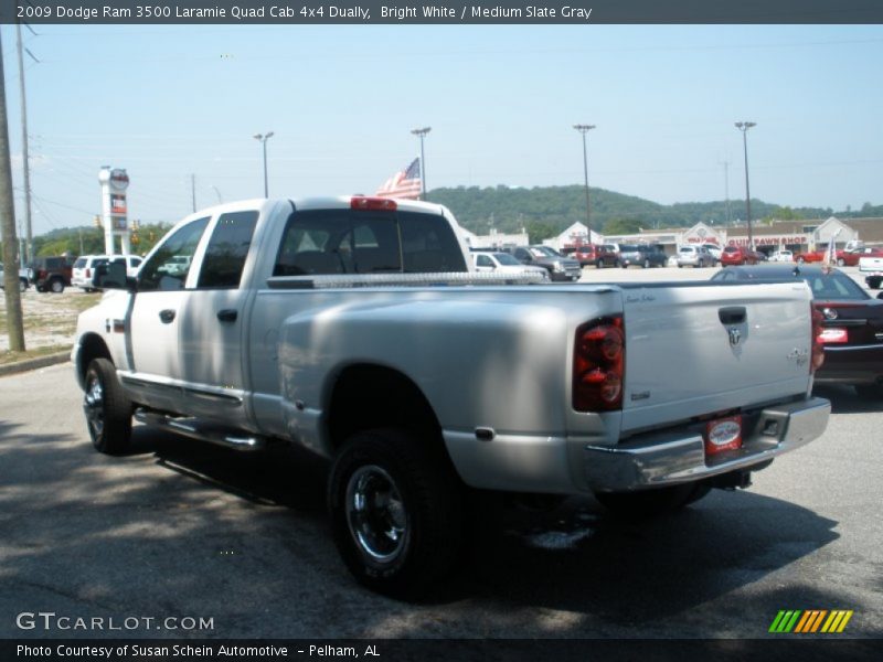 Bright White / Medium Slate Gray 2009 Dodge Ram 3500 Laramie Quad Cab 4x4 Dually
