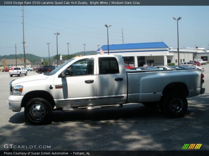 Bright White / Medium Slate Gray 2009 Dodge Ram 3500 Laramie Quad Cab 4x4 Dually