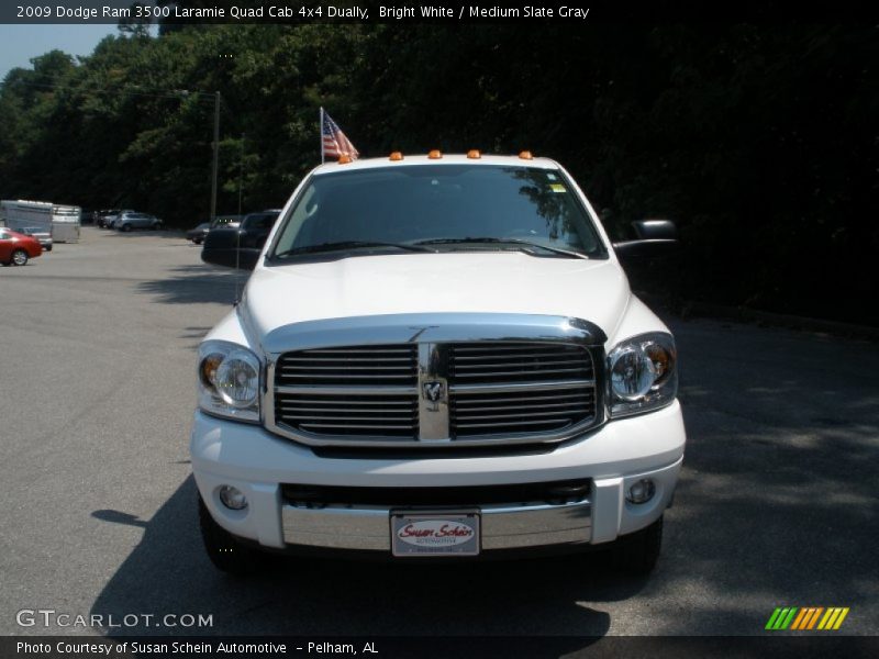 Bright White / Medium Slate Gray 2009 Dodge Ram 3500 Laramie Quad Cab 4x4 Dually