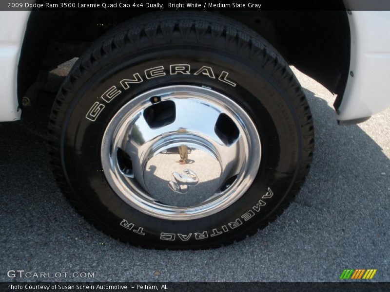 Bright White / Medium Slate Gray 2009 Dodge Ram 3500 Laramie Quad Cab 4x4 Dually