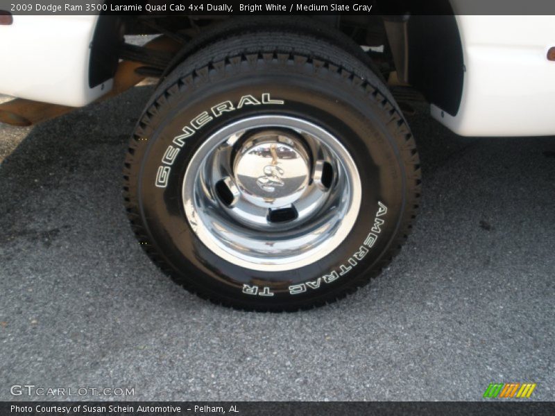 Bright White / Medium Slate Gray 2009 Dodge Ram 3500 Laramie Quad Cab 4x4 Dually