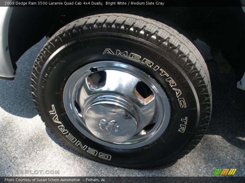Bright White / Medium Slate Gray 2009 Dodge Ram 3500 Laramie Quad Cab 4x4 Dually