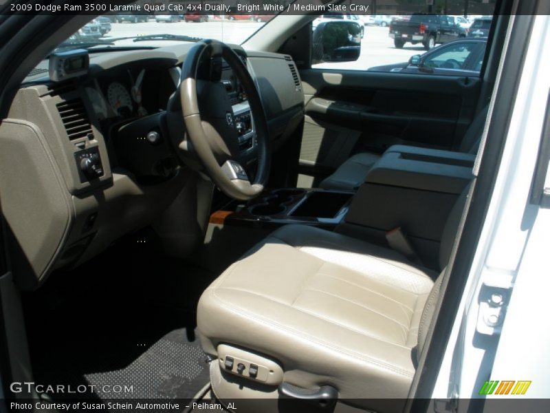 Bright White / Medium Slate Gray 2009 Dodge Ram 3500 Laramie Quad Cab 4x4 Dually