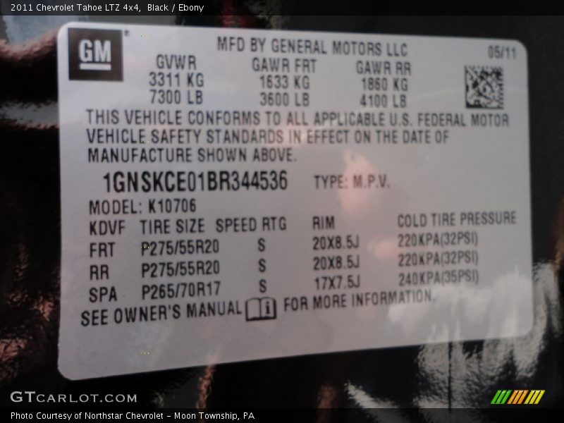 Black / Ebony 2011 Chevrolet Tahoe LTZ 4x4