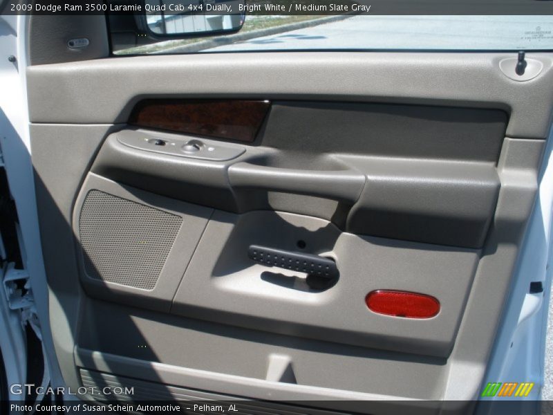 Bright White / Medium Slate Gray 2009 Dodge Ram 3500 Laramie Quad Cab 4x4 Dually