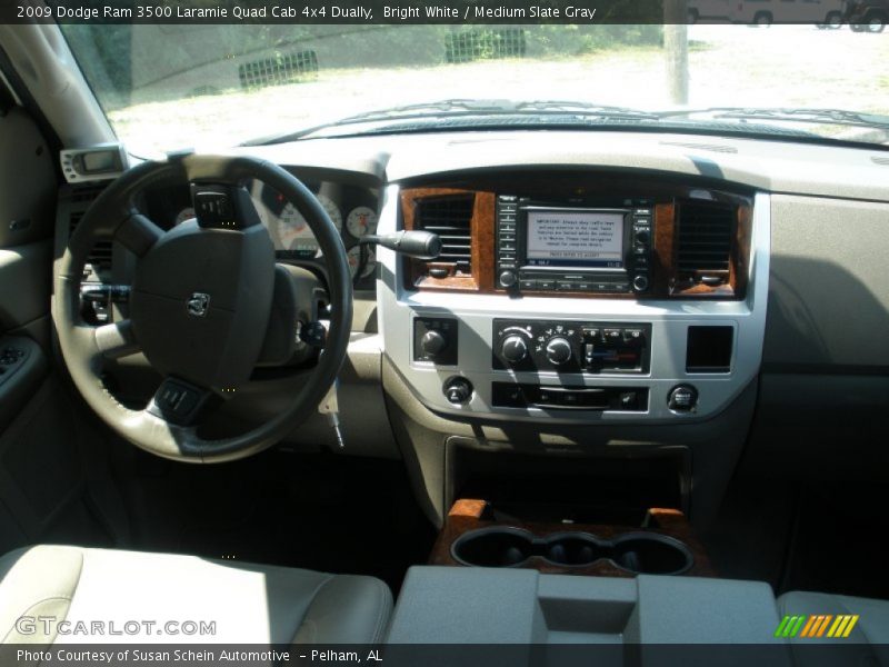 Bright White / Medium Slate Gray 2009 Dodge Ram 3500 Laramie Quad Cab 4x4 Dually